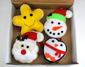 Felt Christmas Ornament Set Magic BOX , Star, snowman, Penguin and Santa Claus Ornament,Felt Christmas Decoration (SET A) A831 Il_170x135