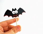 12 Spooky Bat toppers, Vampire Party Picks - Cupcake Toppers - Toothpicks - Food Picks A368 Il_170x135