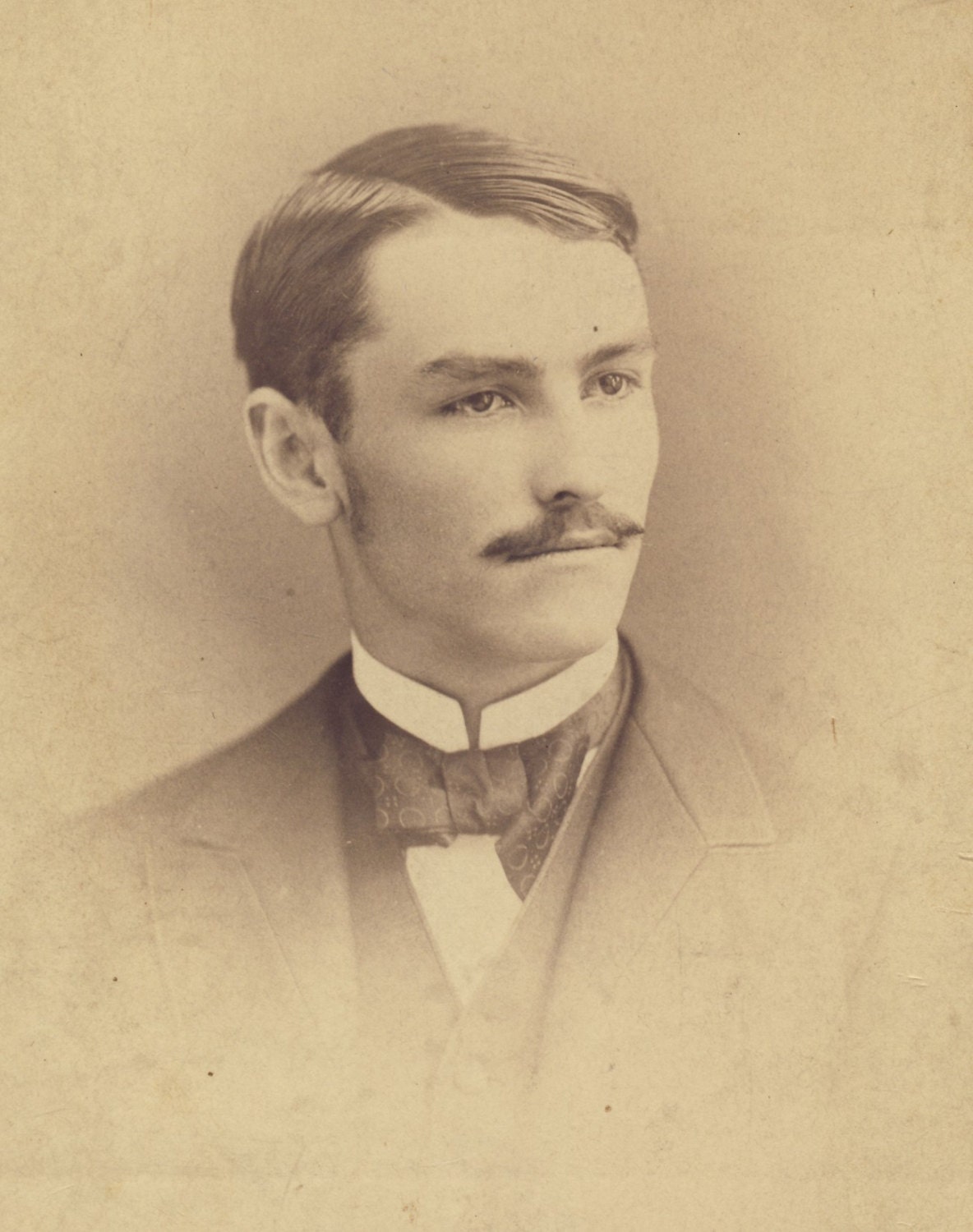 Handsome Victorian Man with Neatly Trimmed Moustache Cabinet