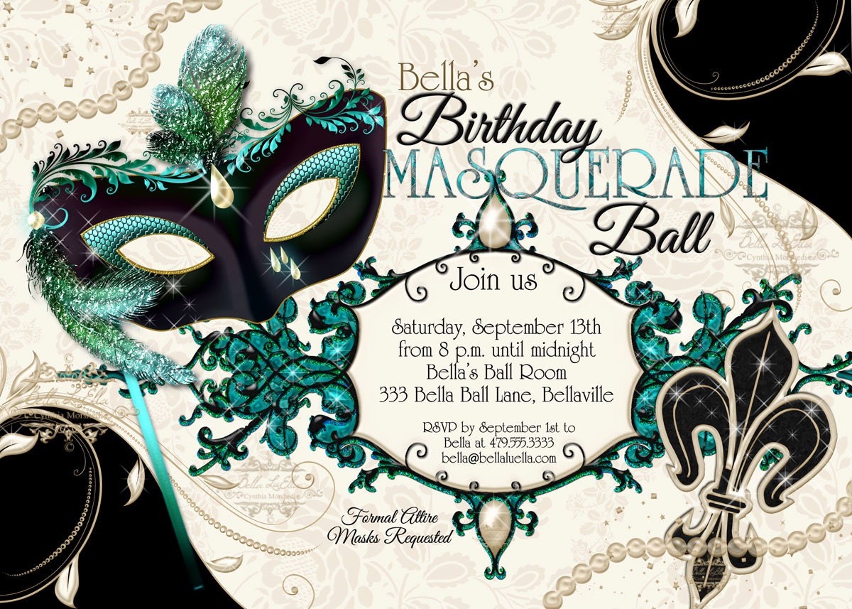 Mask Invitations Masquerade Party 7