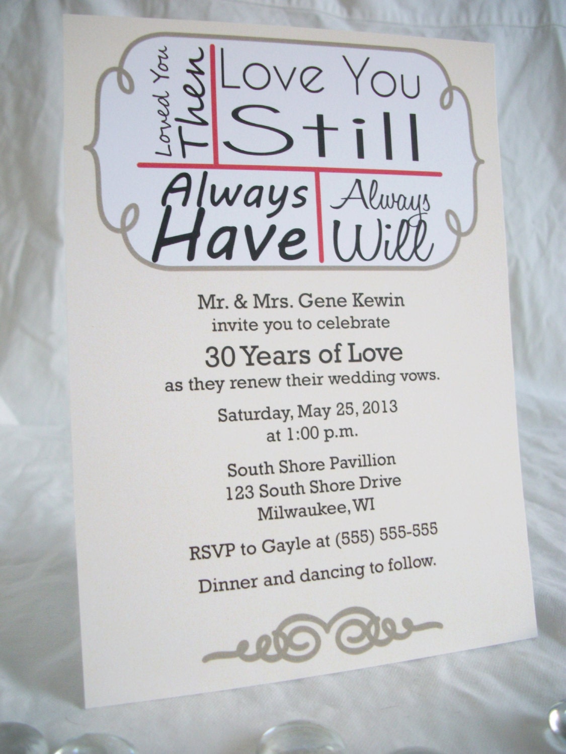 24 Love You Still Vow Renewal Invitations OnePaperHeart Stationary 