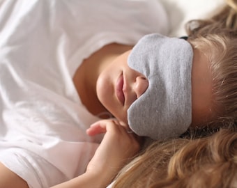 Heather Grey Cotton Knit Sleeping Mask