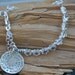 Friendship Braclelet - Sterling Silver Bracelet with Swarovski Flowers and Silver Disc - Best Friends, Daughter, Sisters, Going Away Gift