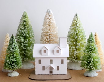 Putz House Ornament DIY Kit Colonial Glitter House Christmas Decoration