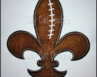 Football Fleur De Lis Applique Machine Embroidery Design