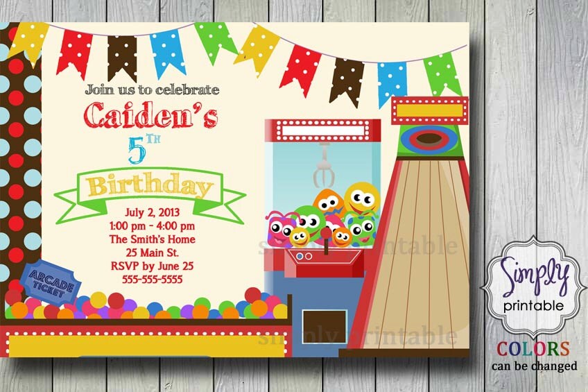 Arcade Birthday Invitations 8