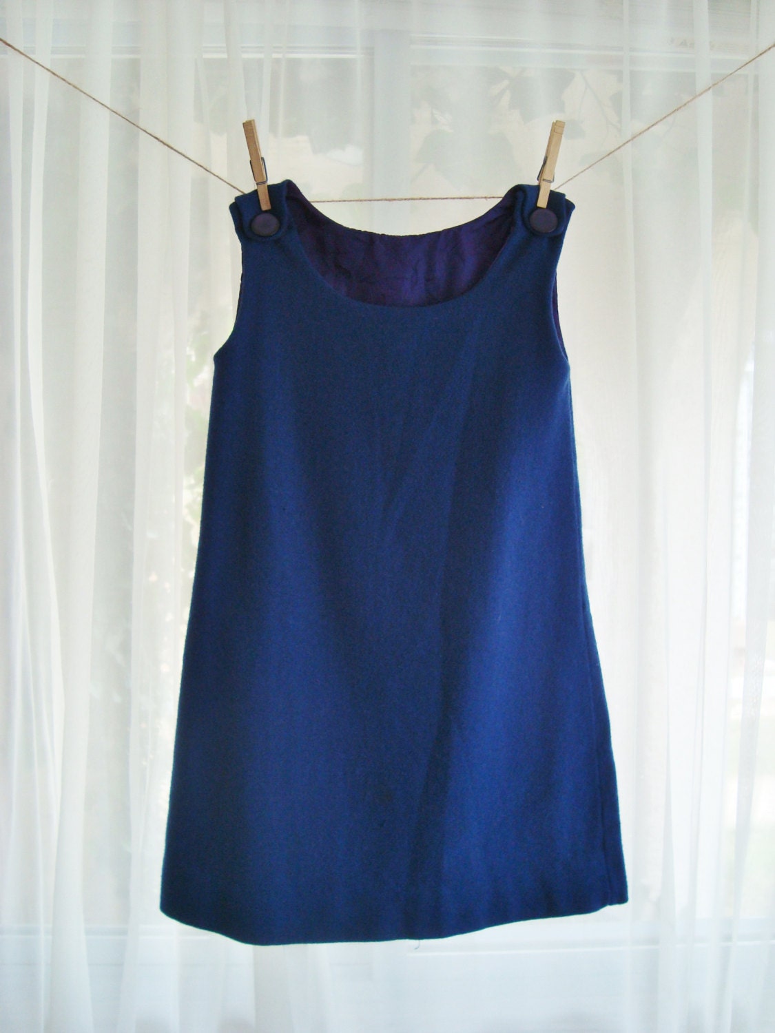 Adorable Little Girl's Jumper Dress Navy Blue Wool Size