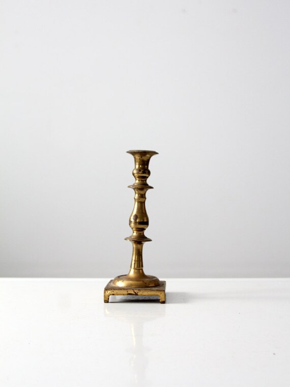 vintage brass candlestick footed candle holder
