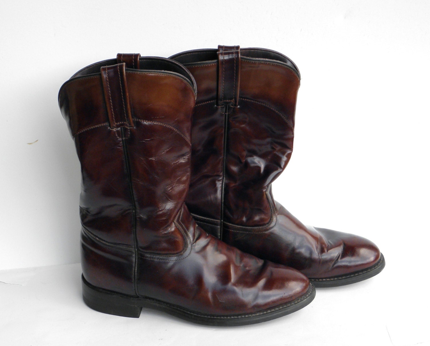 Vintage Leather Boots Acme Boots Mahogany Boots