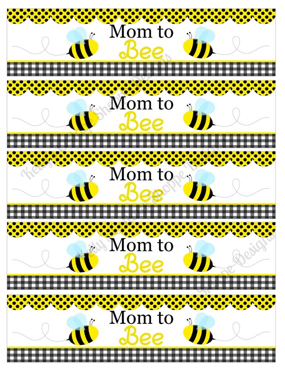 Bumble Bee Baby Shower Water Bottle Wraps, Instant Download, Printable, Digital Il_570xn