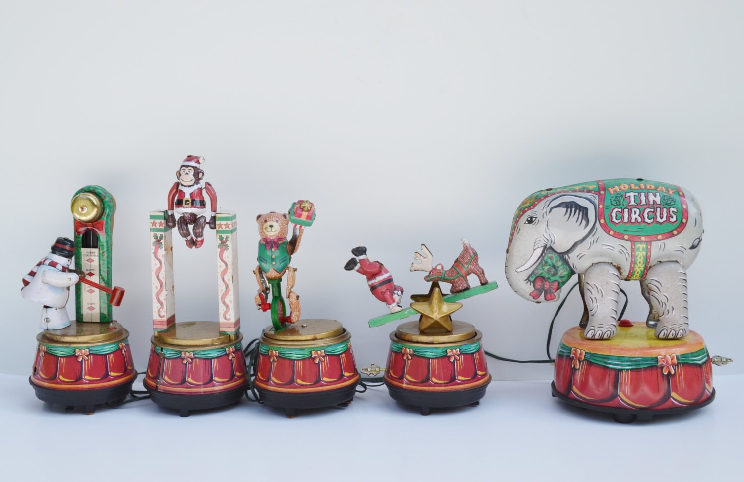Vintage Mr Christmas Holiday Tin Circus Toy Christmas
