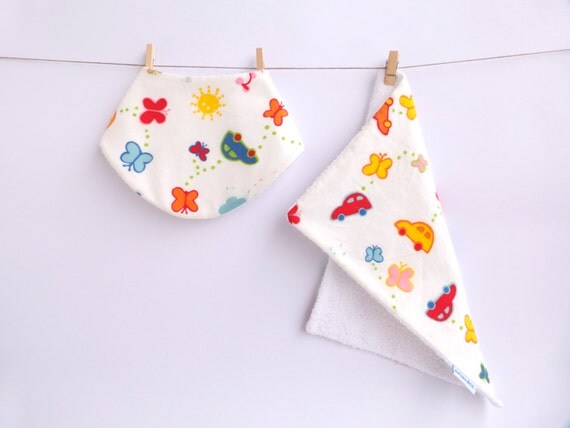 Bib and Burp Cloth by Owls and Co.