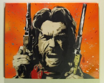Clint Eastwood - Outlaw Josey Wales - Original Spray Paint stencil art on canvas - Dirty Harry