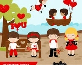 VALENTINE KIDS 2 Digital Clipart , Happy Valentine Day Clipart, Valentine Day ClipArt / Instant Download Il_170x135