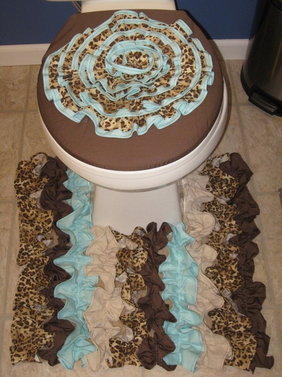 Items similar to Toilet Lid Seat Cover Contour Rug Mat Bath Bathroom