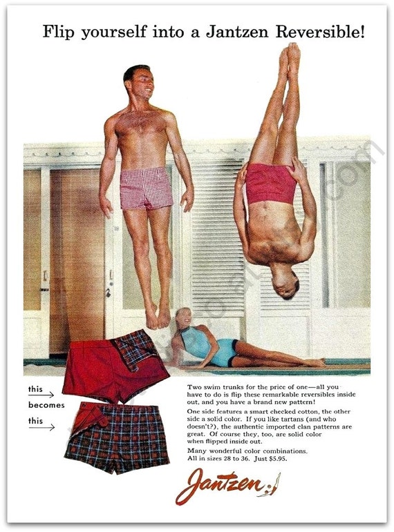 Jantzen Swimwear Magazine Ad 1956 Men By Inwiththeincrowd On Etsy