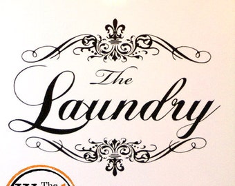 Appliance Vinyl Decal, French Laundry Decal, Washing Machine Decal, Laundry Room Decal, Laundry Wall Decal