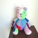 SALE Patchwork Teddy Bear, Kids Toy, Hand Knit, Colorful Rainbow, Jointed Embroidered Soft Plush Stuffed, Nursery/Home Decoration, Christmas