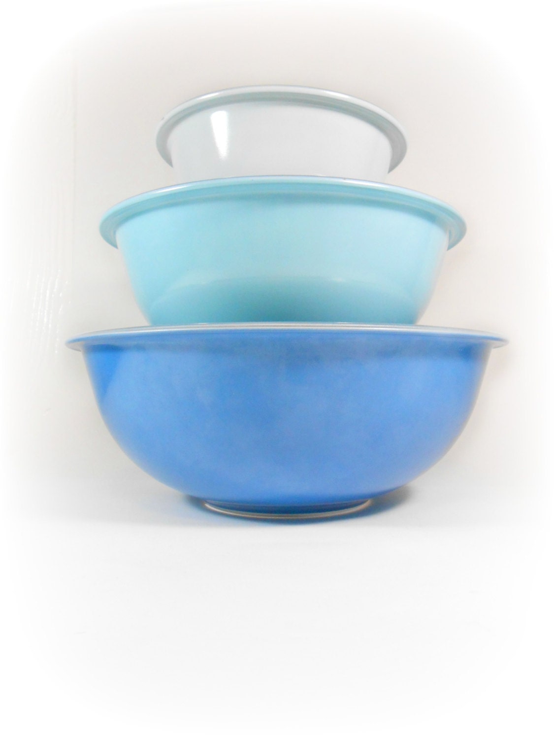 Blue Pyrex Mixing Bowls Bowl Set Glass Nesting By Retroechovintage