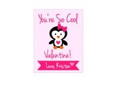 Printable Kid's Valentine's Day Card - You're so Cool Penguin Il_170x135
