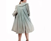 Retro over Vintage! Unique 1970s long wide coat in beautiful iridescent of green-gray
