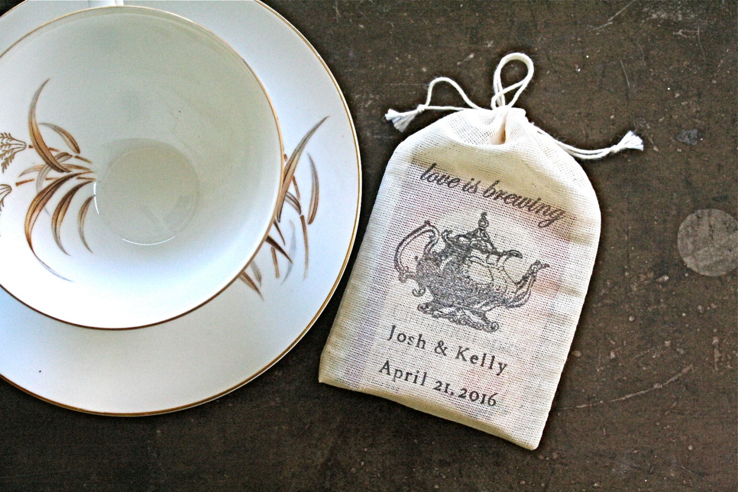 Personalized wedding favor bags 3x4.5. Set of 25 double