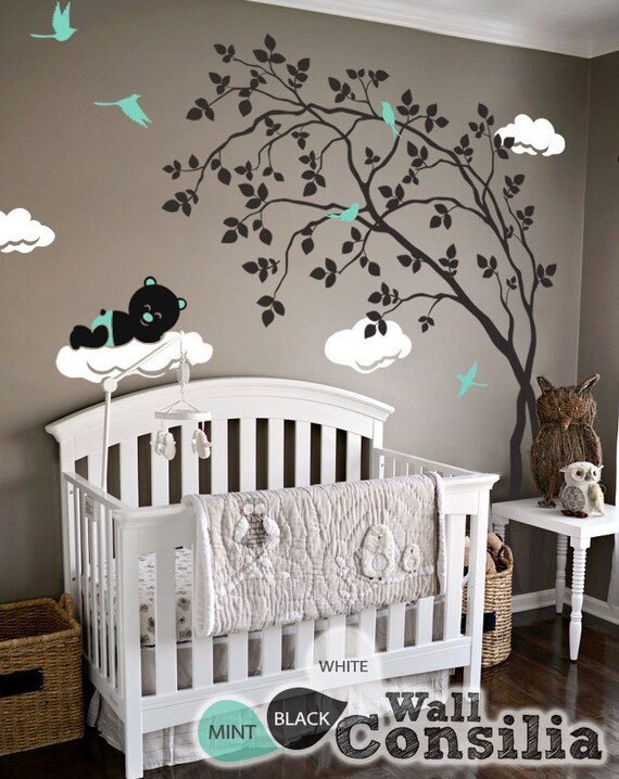 Baby kinderzimmer wandtattoo baum wall decal von wallconsilia
