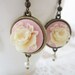 Pink Cameo Earrings - Regency Style Swarovski Pearl Vintage Rose