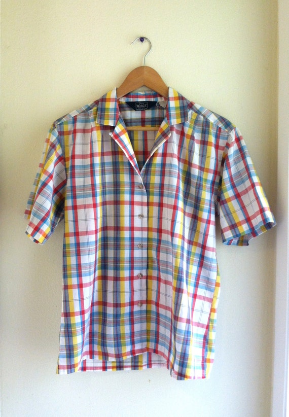 Items similar to Ladies Plaid Shirt / The Woolrich Woman / Colored ...
