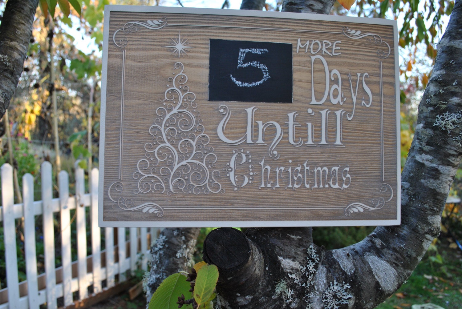Days Untill Christmas Sign, Christmas Countdown, Christmas Gift, Laser Etched & Handmade.