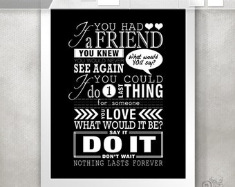 Friendship Quotes / OTH Typography PRINT (One Tree Hill quote ...