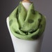 Green linen scarf, leaf green scarf, infinity scarf