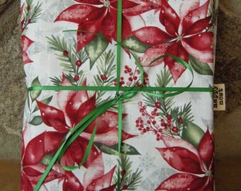 medium tall fabric gift bag - ribbon color and print may vary