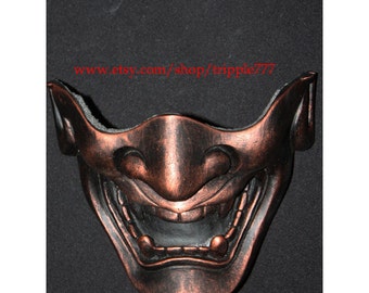 Half cover Hannya Kabuki mask, Airsoft mask, Halloween costume & Cosplay mask, Halloween mask, Steampunk mask, Wall mask, Samurai MA129 et