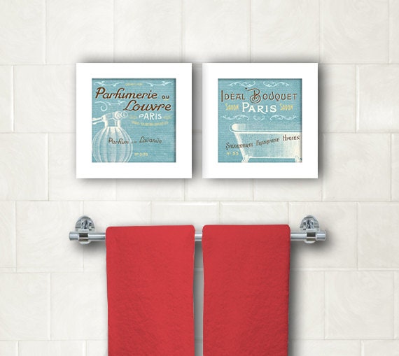 Bathroom Decor Paris Print French Art Bathroom Art by Woofworld