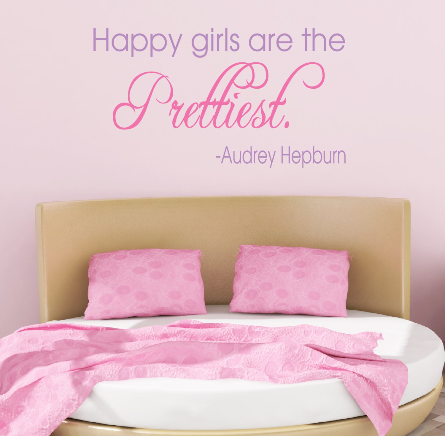 Happy Girls Are The Prettiest Audrey Hepburn Vinyl Wall