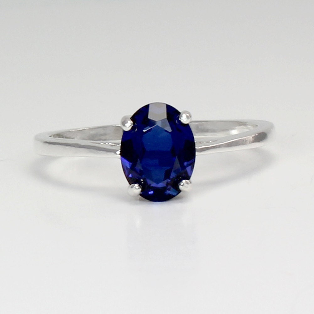 Blue Sapphire Ring Sterling Silver / Blue Sapphire Ring Silver