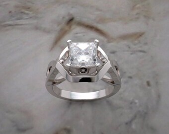 Engagement Ring Setting Architectural Design 14K Gold