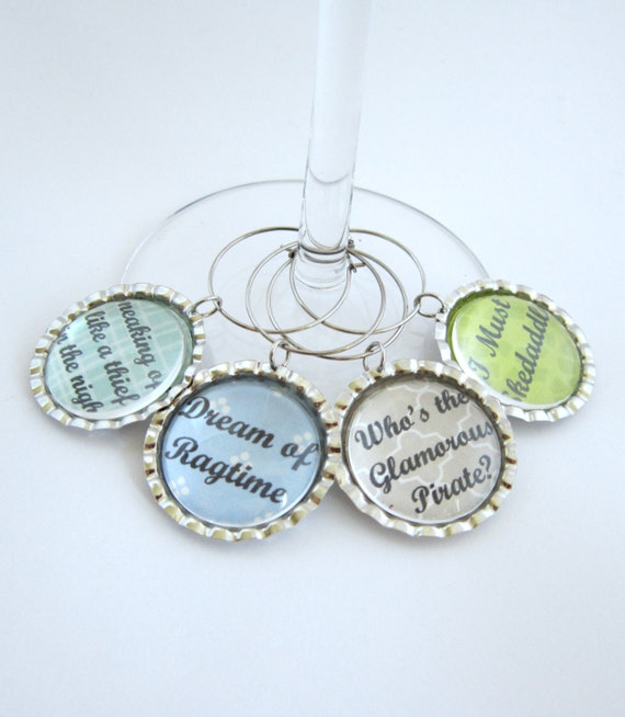 Downton Abbey Wine Glass Charm Cora & Earl of Grantham Quotes