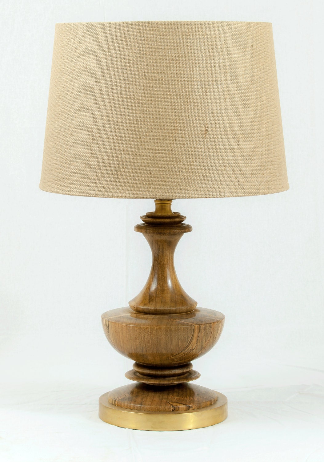 Hand Made Lathe Turned Electric Wooden Lamp Spalted Ambrosia