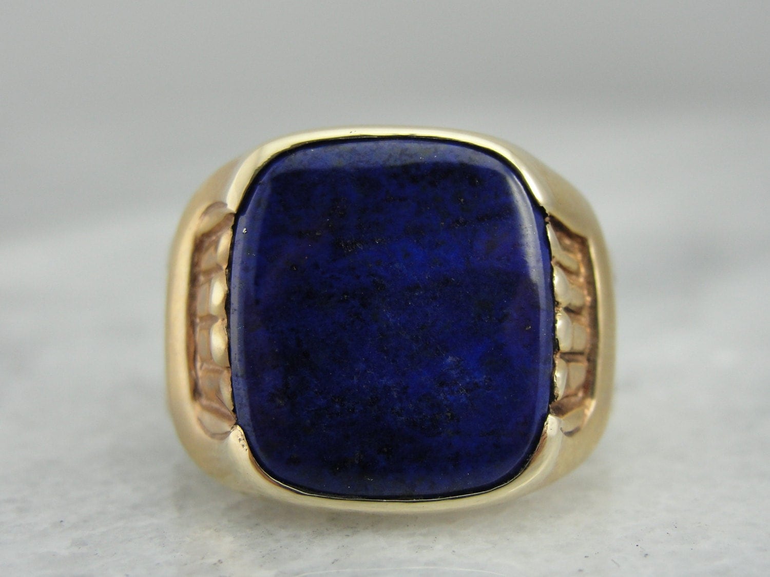 Mens Classic Lapis Lazuli Ring Statement Piece by MSJewelers