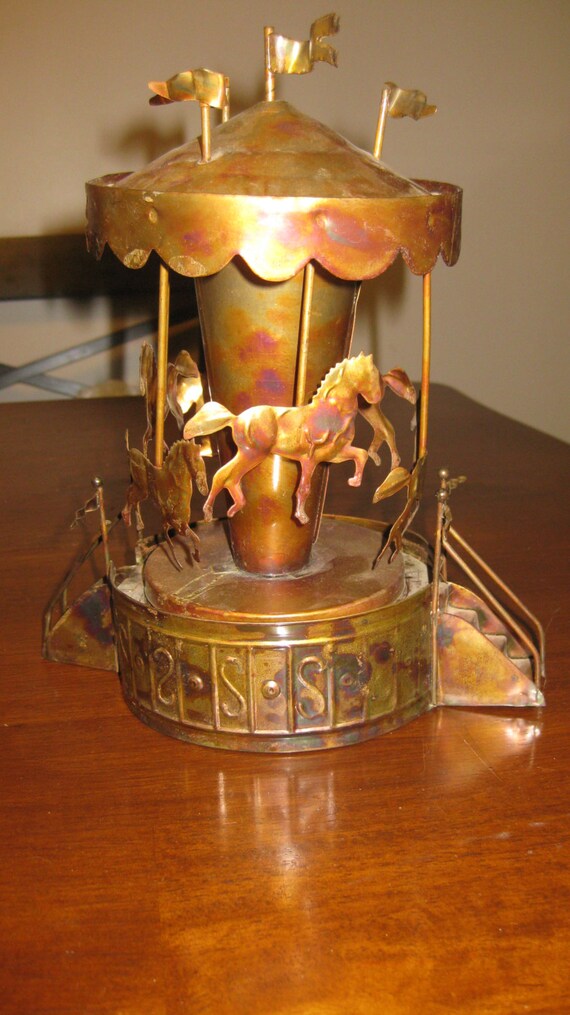 Copper Carousel Music Box