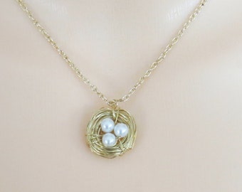 Bird Nest Necklace, Birds nest, Bird Necklace, Nest, Mother's Necklace, Mother's Day Gift