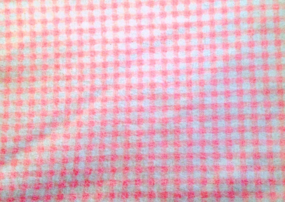pink white gingham check flannel fabric 1 by whitecottagesupplies