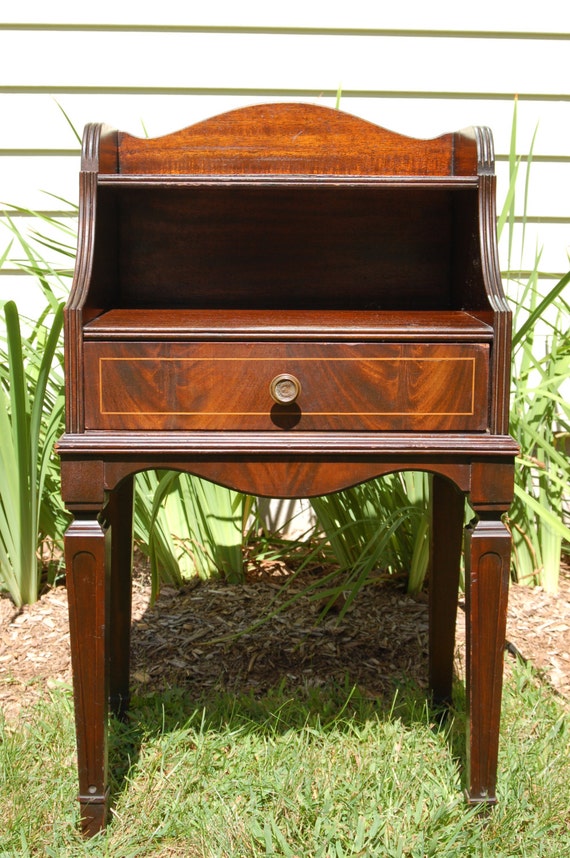 Antique Huntley Simmons Mahogany Telephone Table Antique