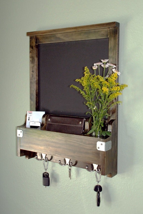 Items similar to Entry Wall Organizer - Chalkboard, Mail ...