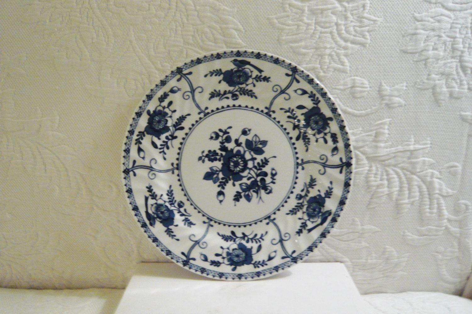Johnson Brothers Indies Pattern Dinner Plate Blue and White