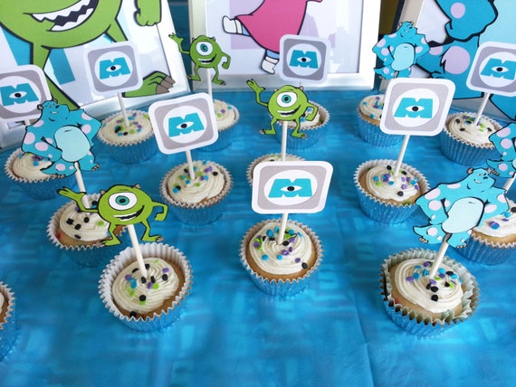 Items similar to 12 Monsters Inc Cupcake Toppers on Etsy