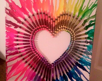 Items similar to Exploding Heart Crayon Art on Etsy