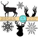 Printable art deer christmas snowflake / clip art by Lebondesign